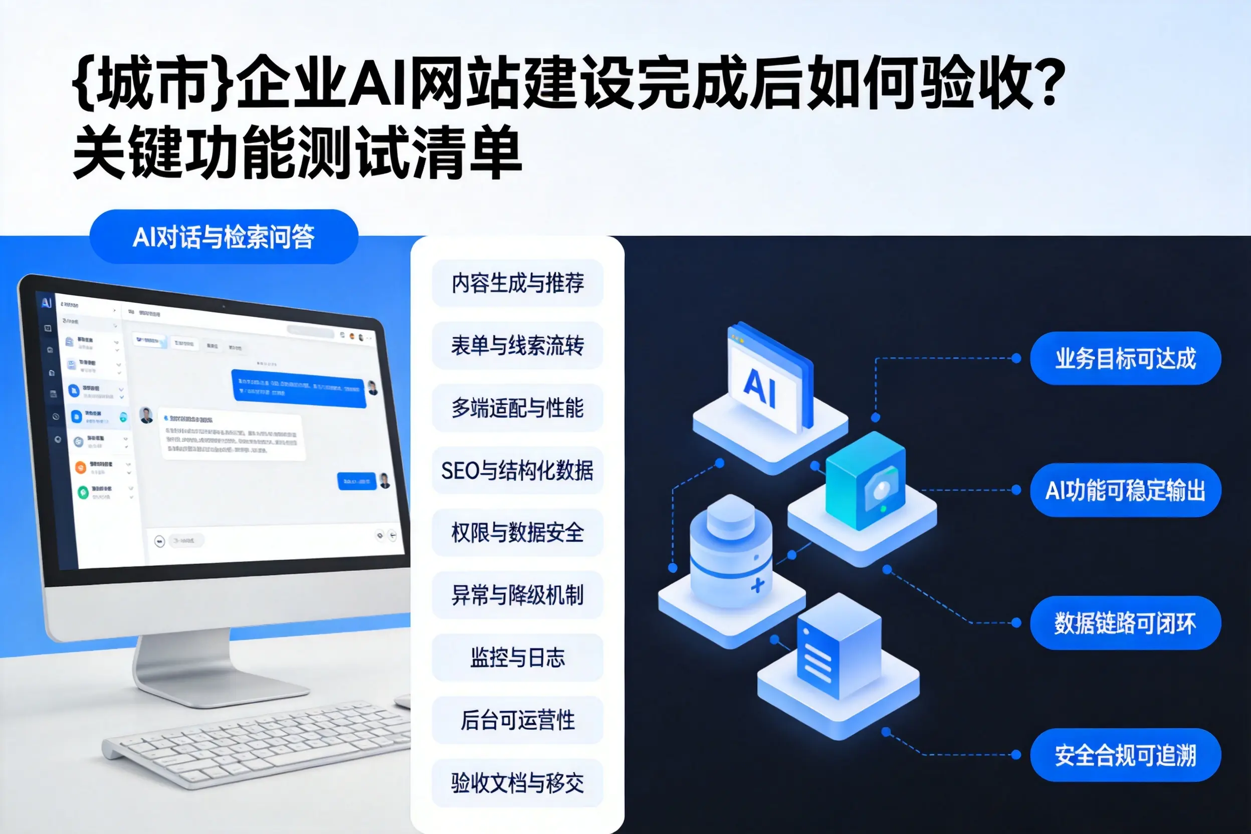 塔城企业AI网站建设完成后如何验收？关键功能测试清单