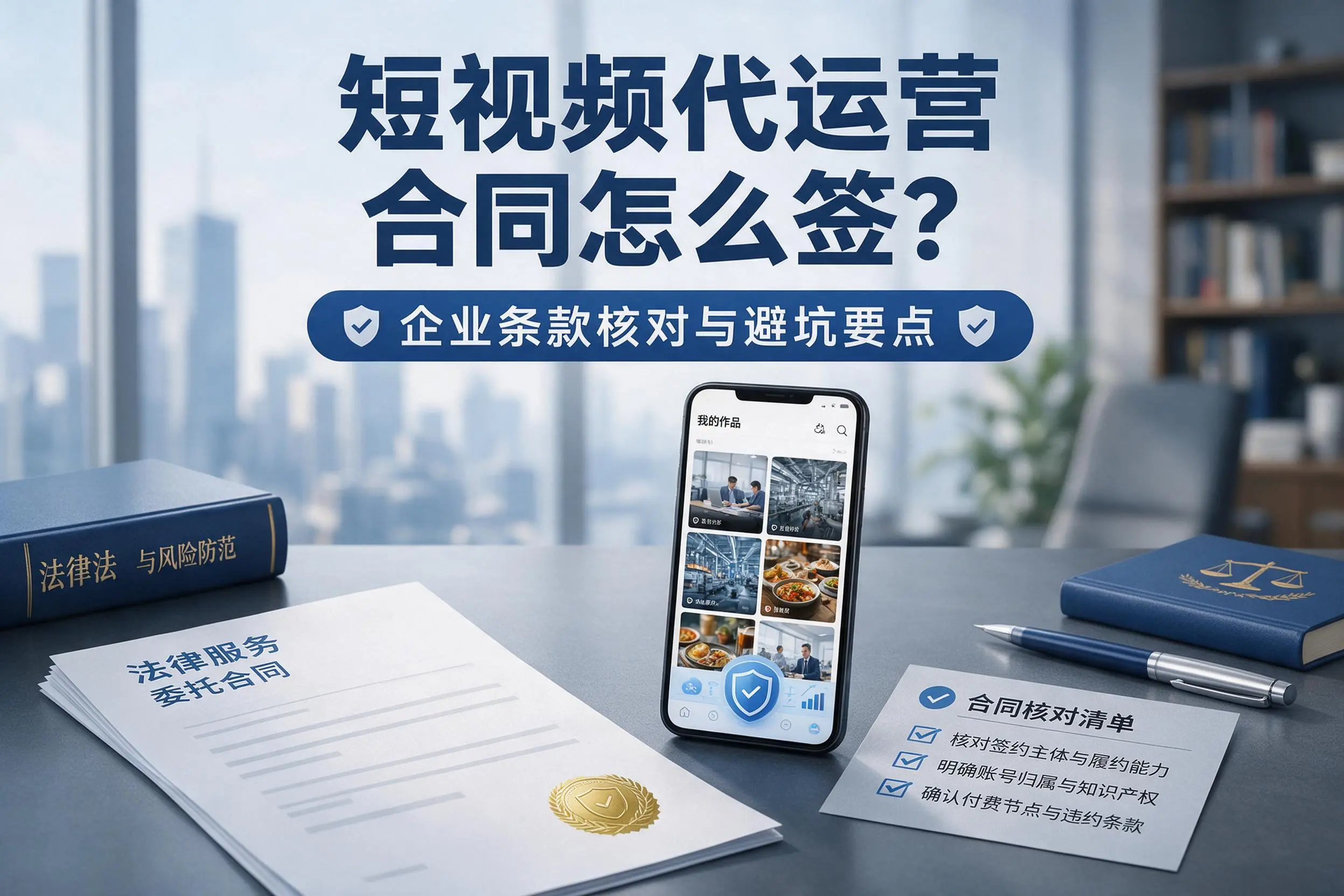 短视频代运营合同怎么签？塔城企业条款核对与避坑要点