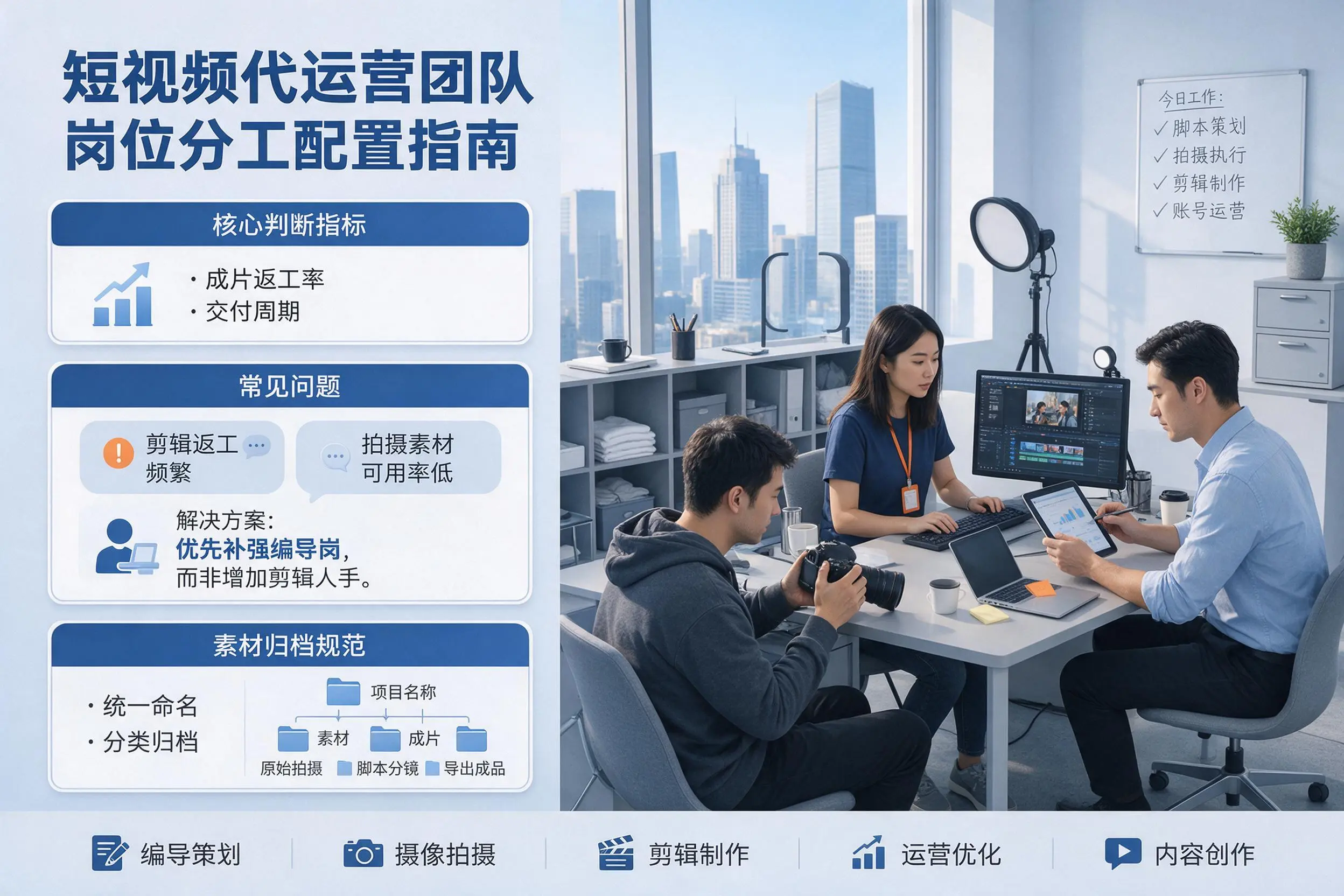 短视频代运营团队如何配置？塔城企业岗位分工科普说明