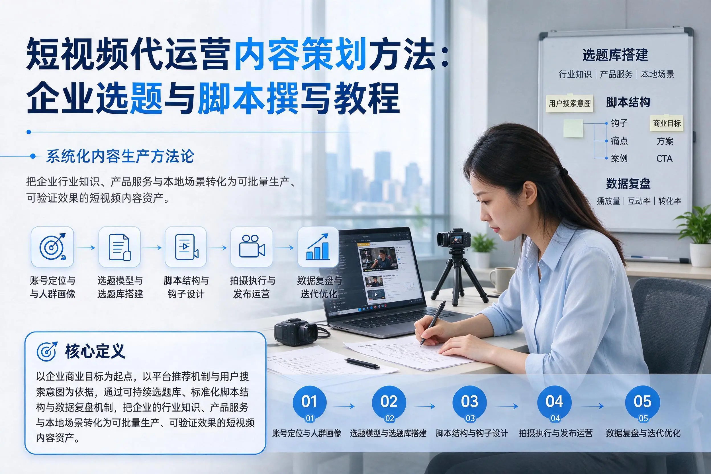 短视频代运营内容策划方法：塔城企业选题与脚本撰写教程