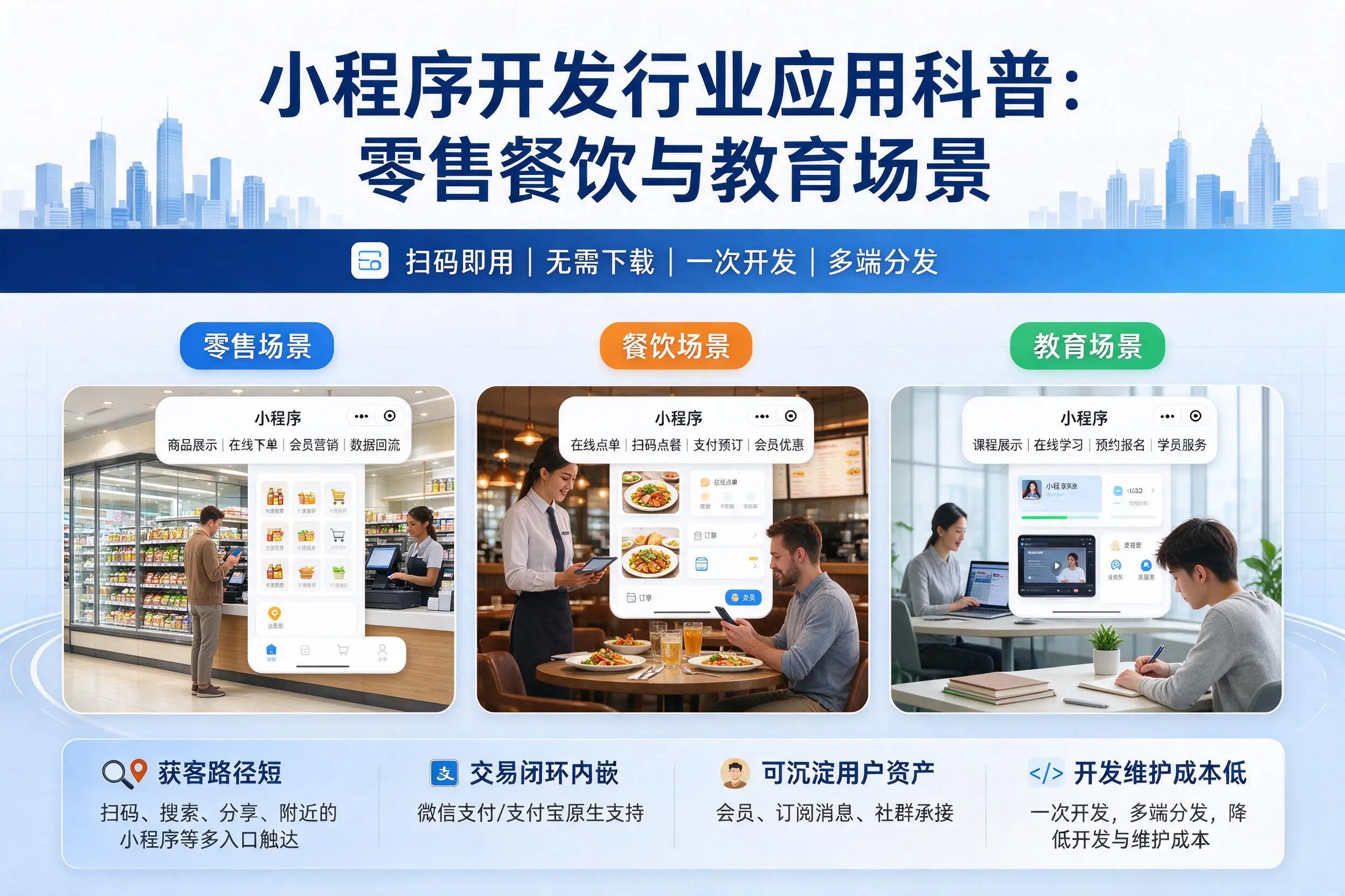 塔城小程序开发行业应用科普:零售餐饮与教育场景