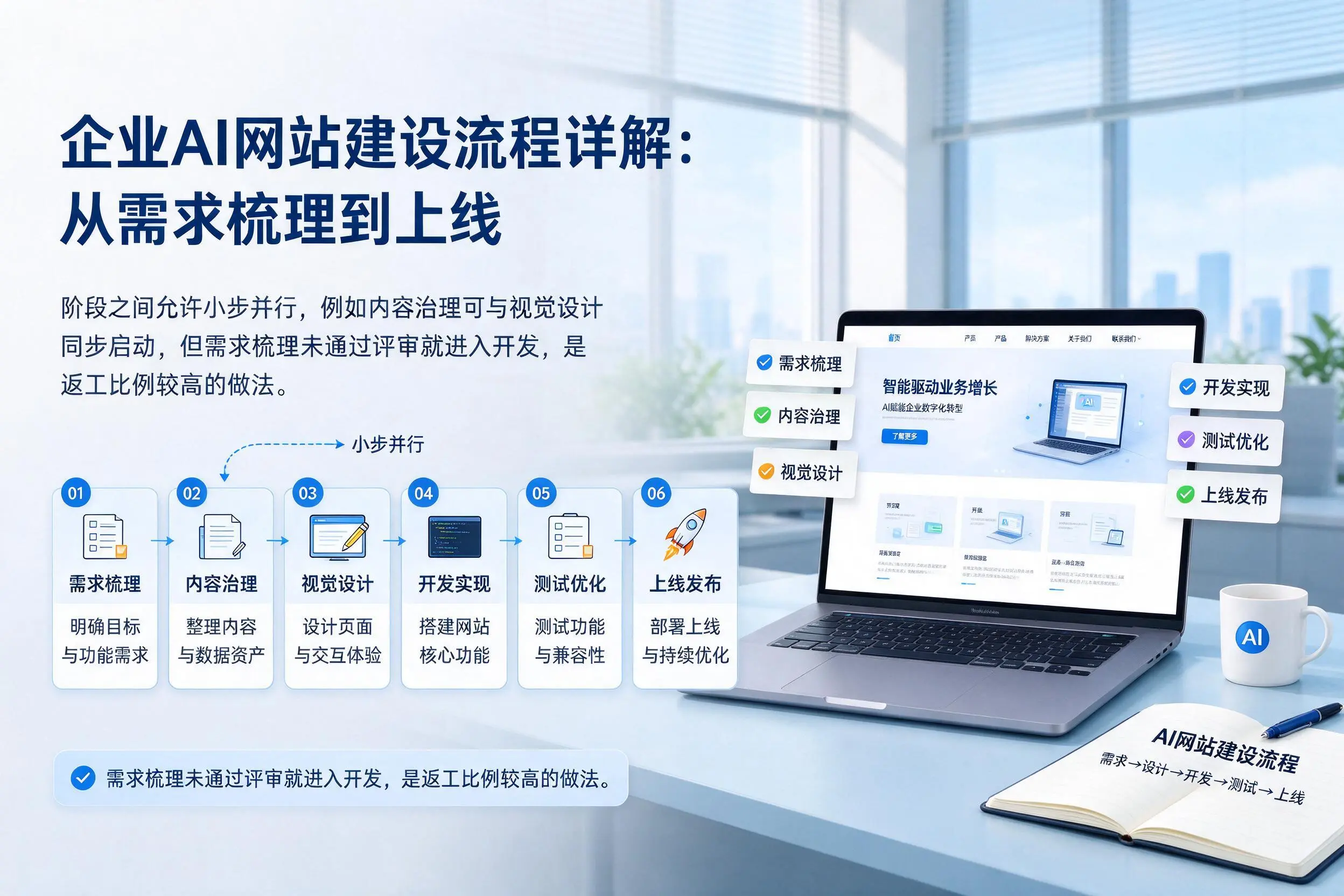 塔城企业AI网站建设流程详解:从需求梳理到上线