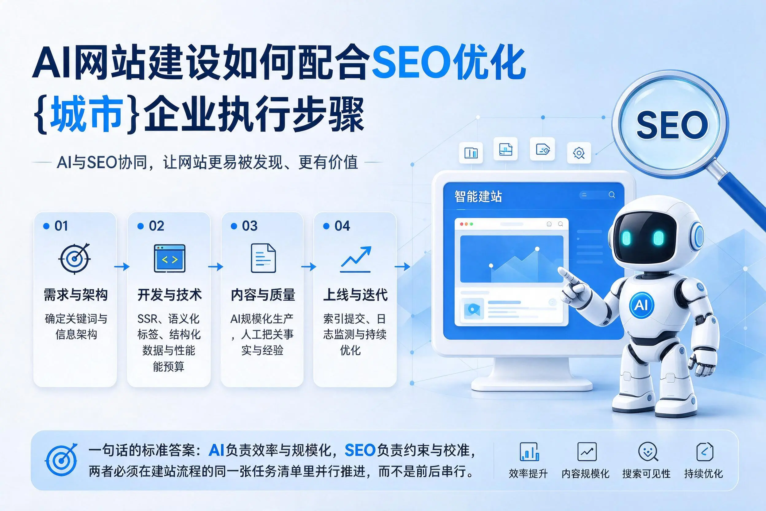 AI网站建设如何配合SEO优化，塔城企业执行步骤