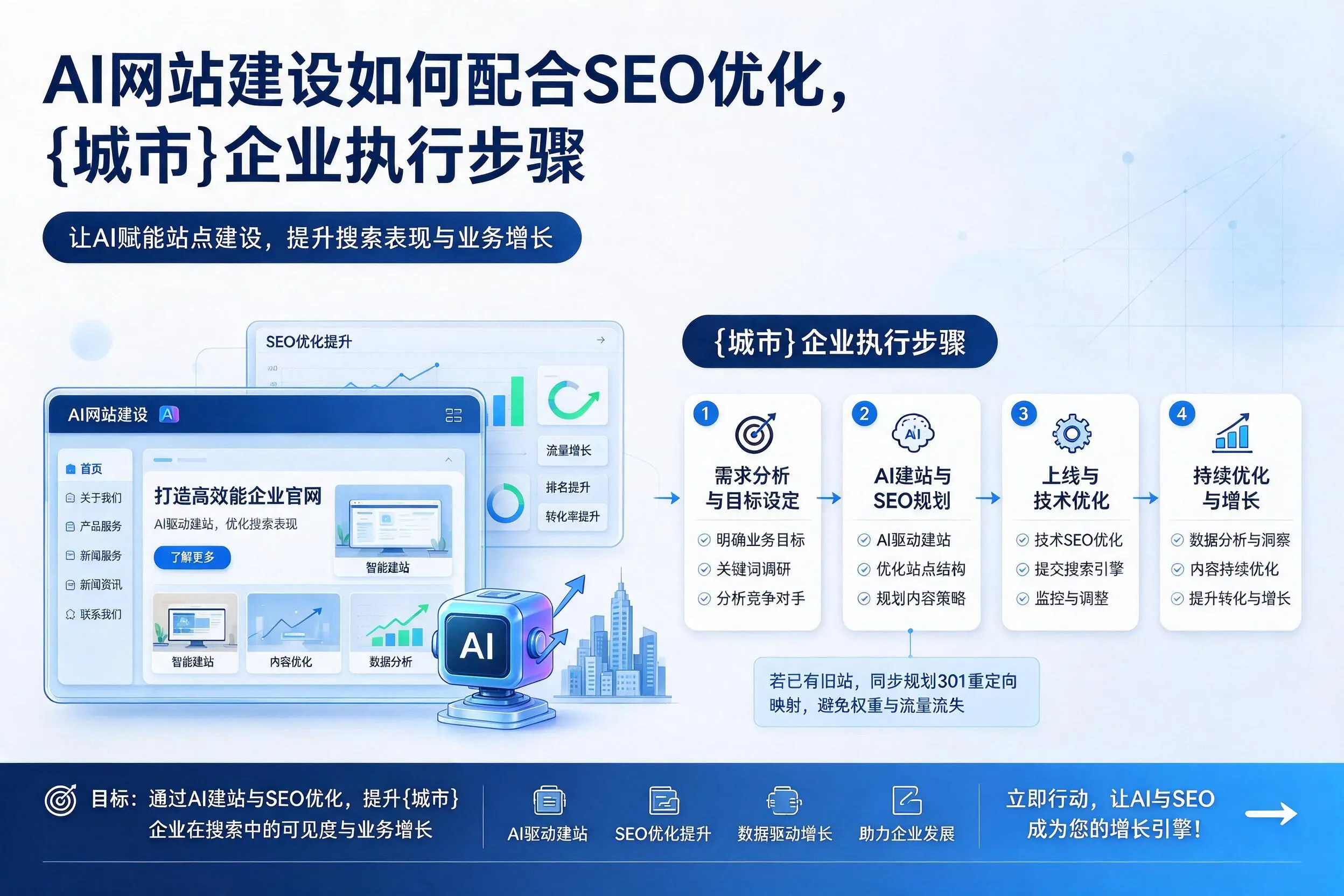 AI网站建设如何配合SEO优化，塔城企业执行步骤