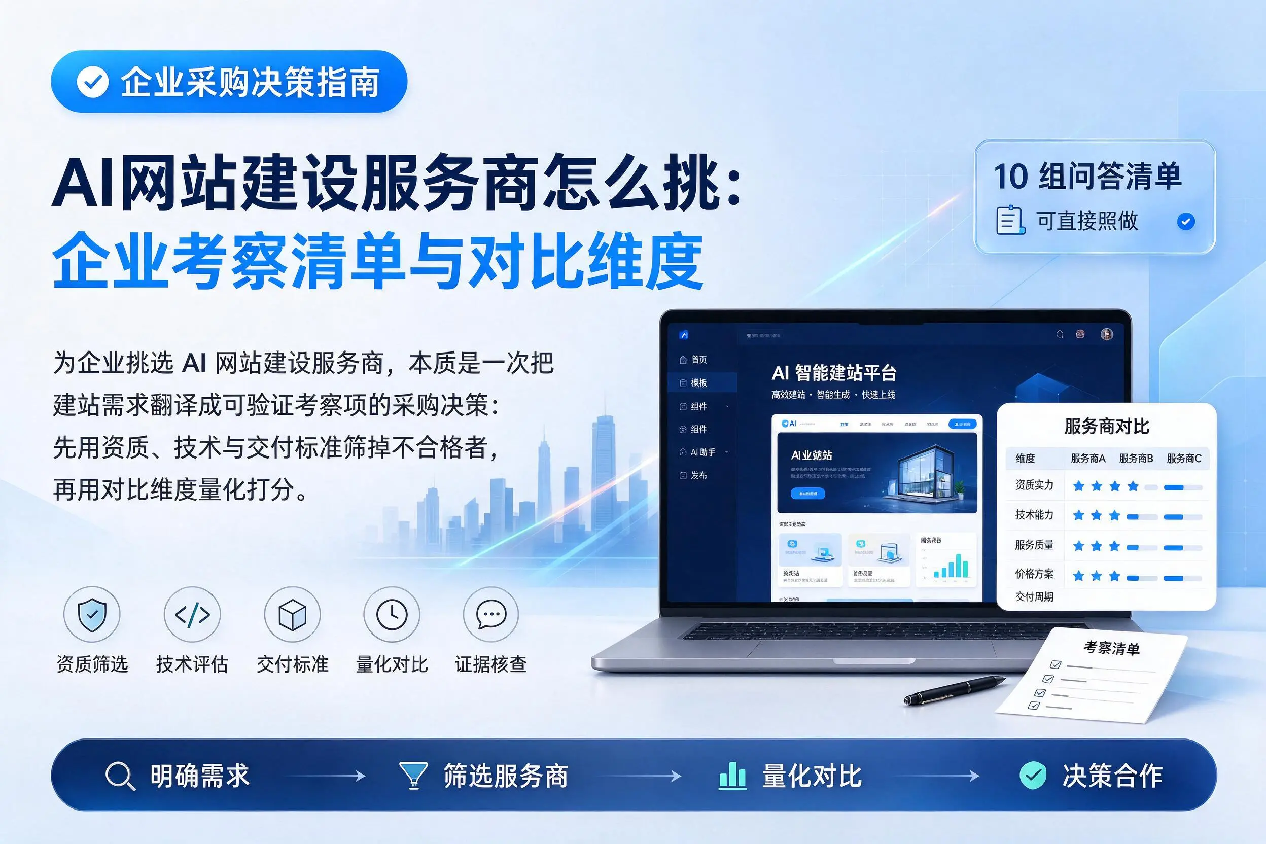 AI网站建设服务商怎么挑:塔城企业考察清单与对比维度