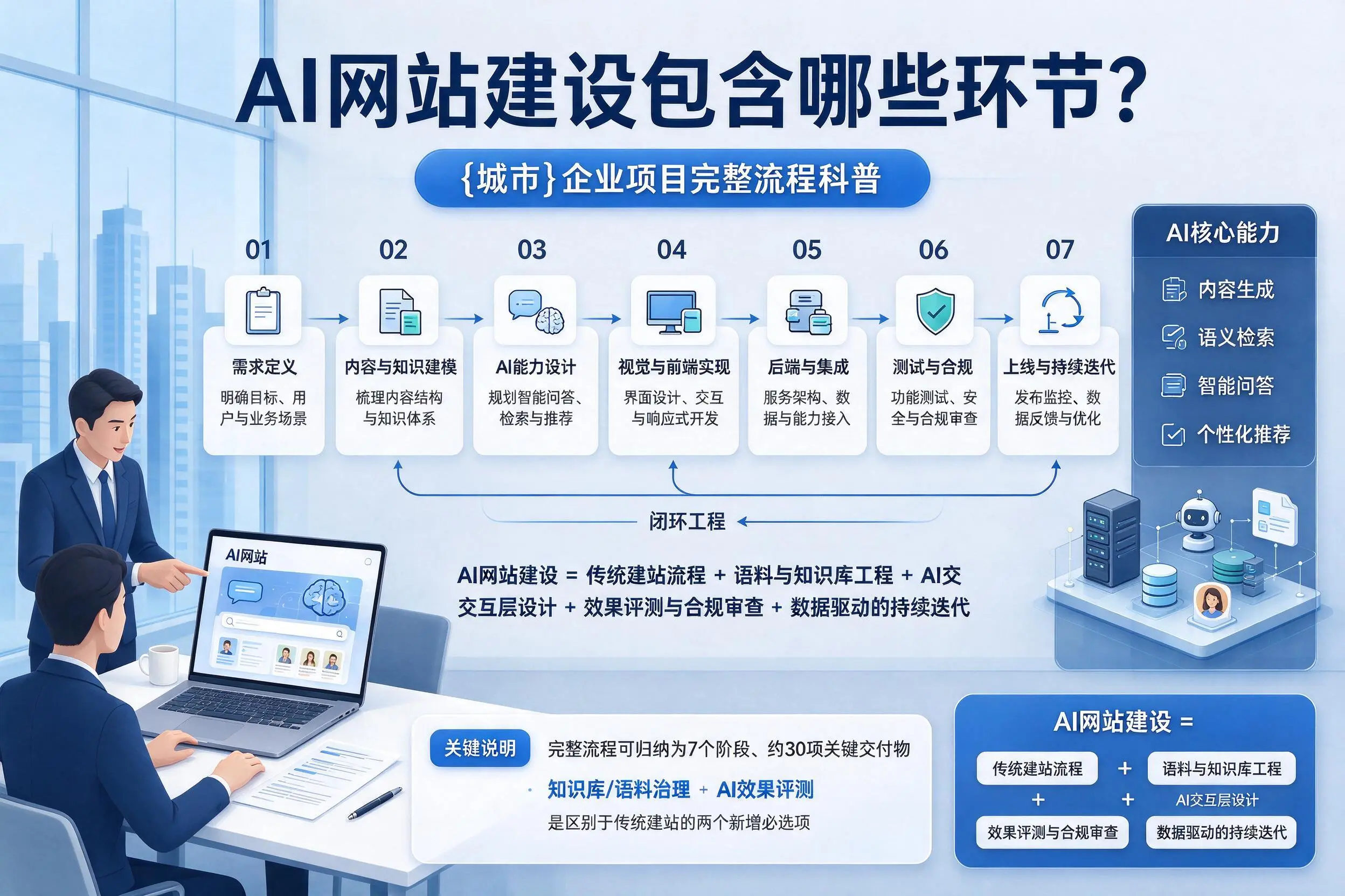 AI网站建设包含哪些环节？塔城企业项目完整流程科普